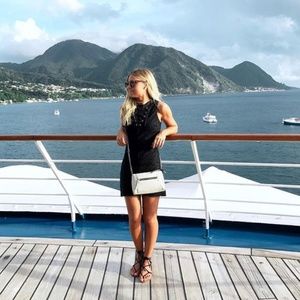 Black Lace Sleeveless Crisscross V-Neck Mini Dress